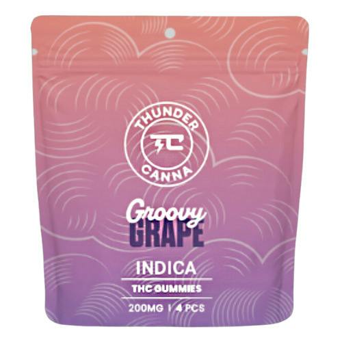 Thunder Canna Groovy Grape Gummies 4pk 200mg THC