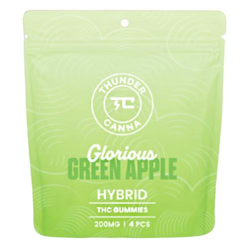 Thunder Canna Glorious Green Apple Gummies 4pk 200mg THC