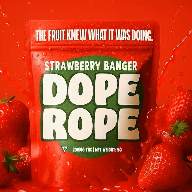 Dope Rope 200mg Gummies Strawberry Banger
