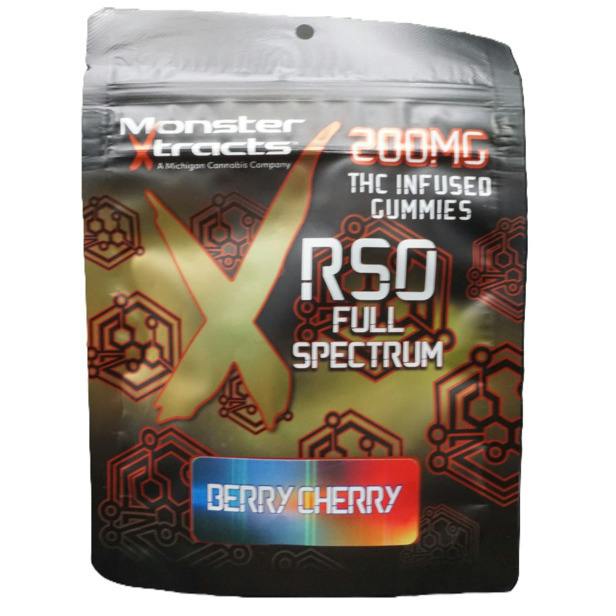 Monster X 200mg Full Spectrum RSO Gummies Berry Cherry
