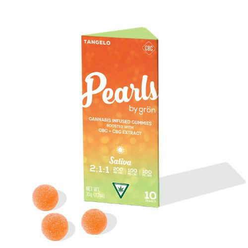 Pearls by Gron 200mg 2:1:1 THC:CBG:CBC Gummies Tangelo