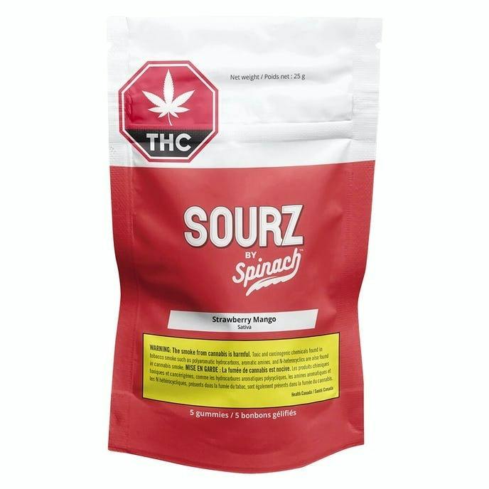 SOURZ by Spinach - Strawberry Mango Sativa Soft Chews - 5x5g
