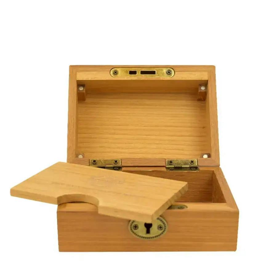 Raw Lockable Teakwood Stash Box