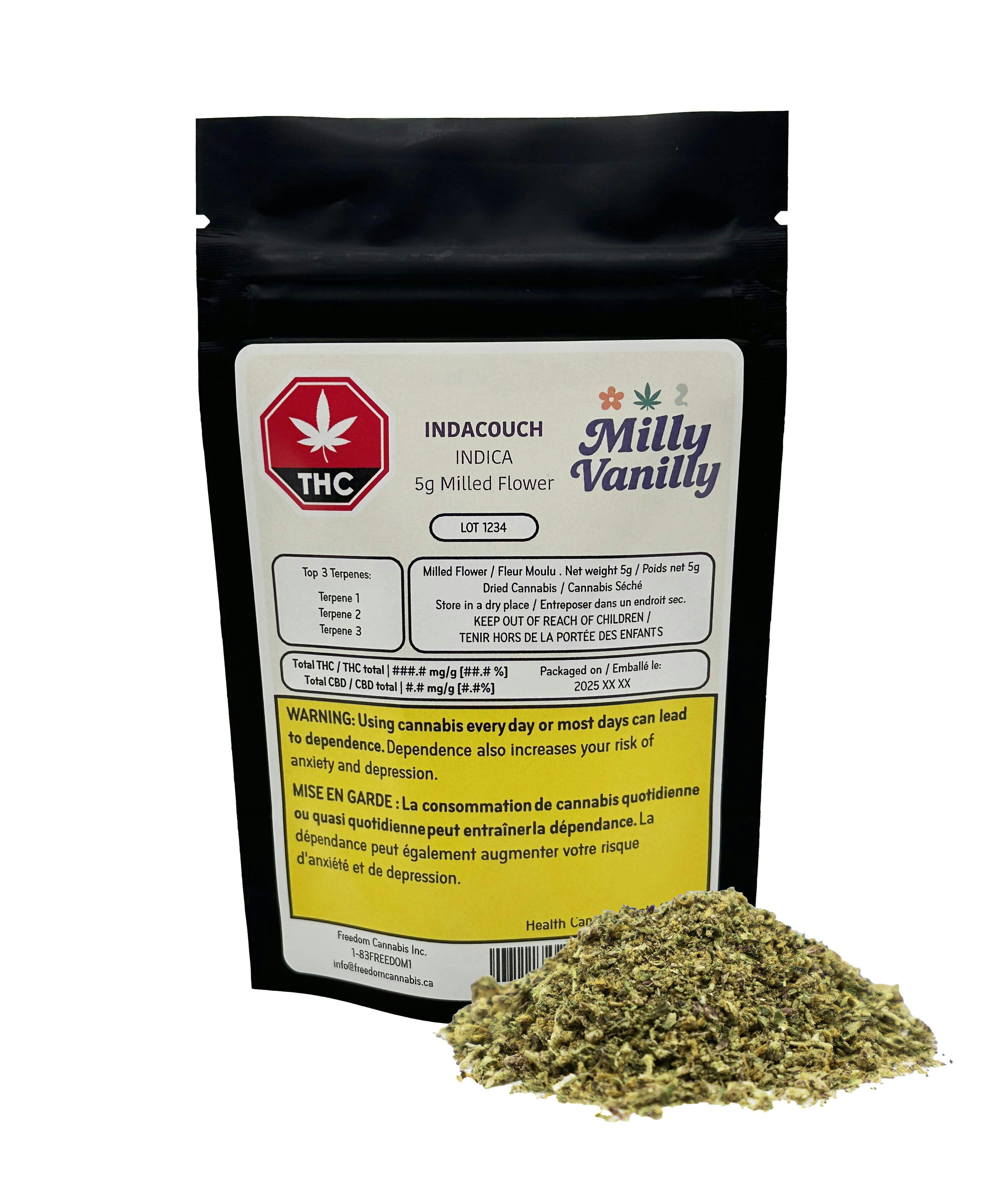 IndaCouch Indica 5g Milled Flower