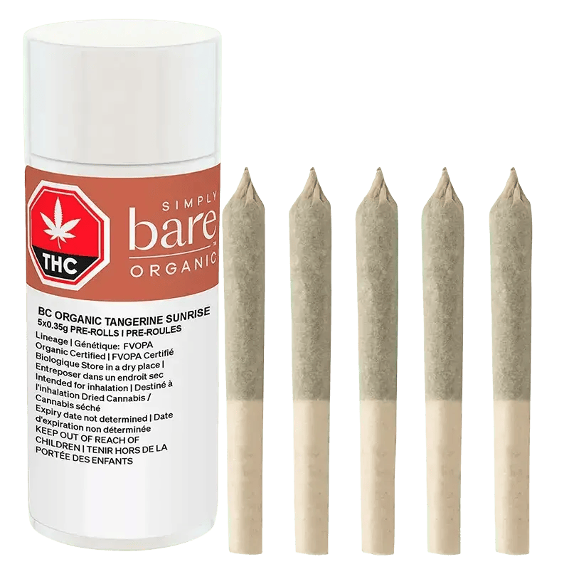 BC Organic Tangerine Sunrise 5 x 0.35g Pre-Rolls