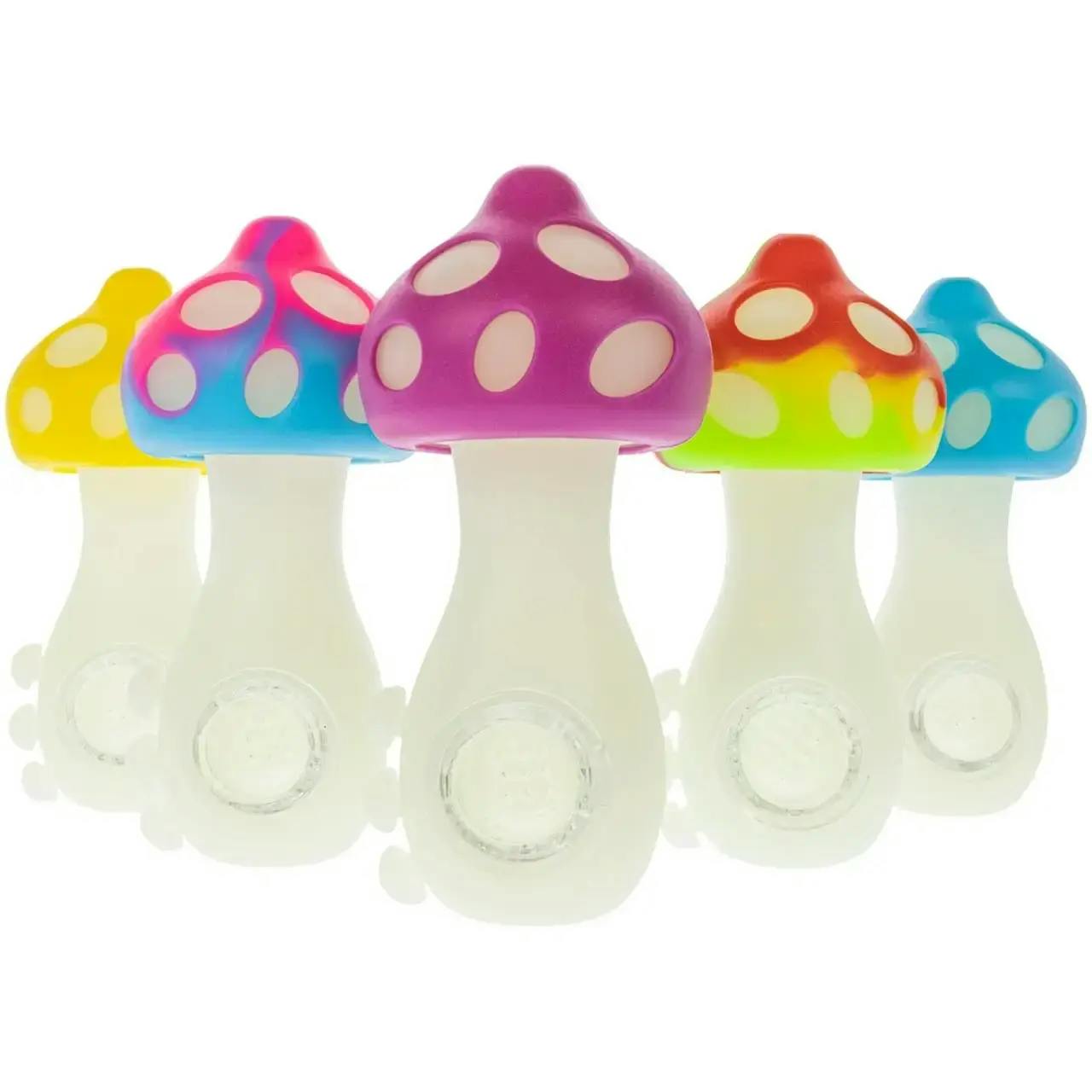 Silicone Mushroom Glow Hand Pipe