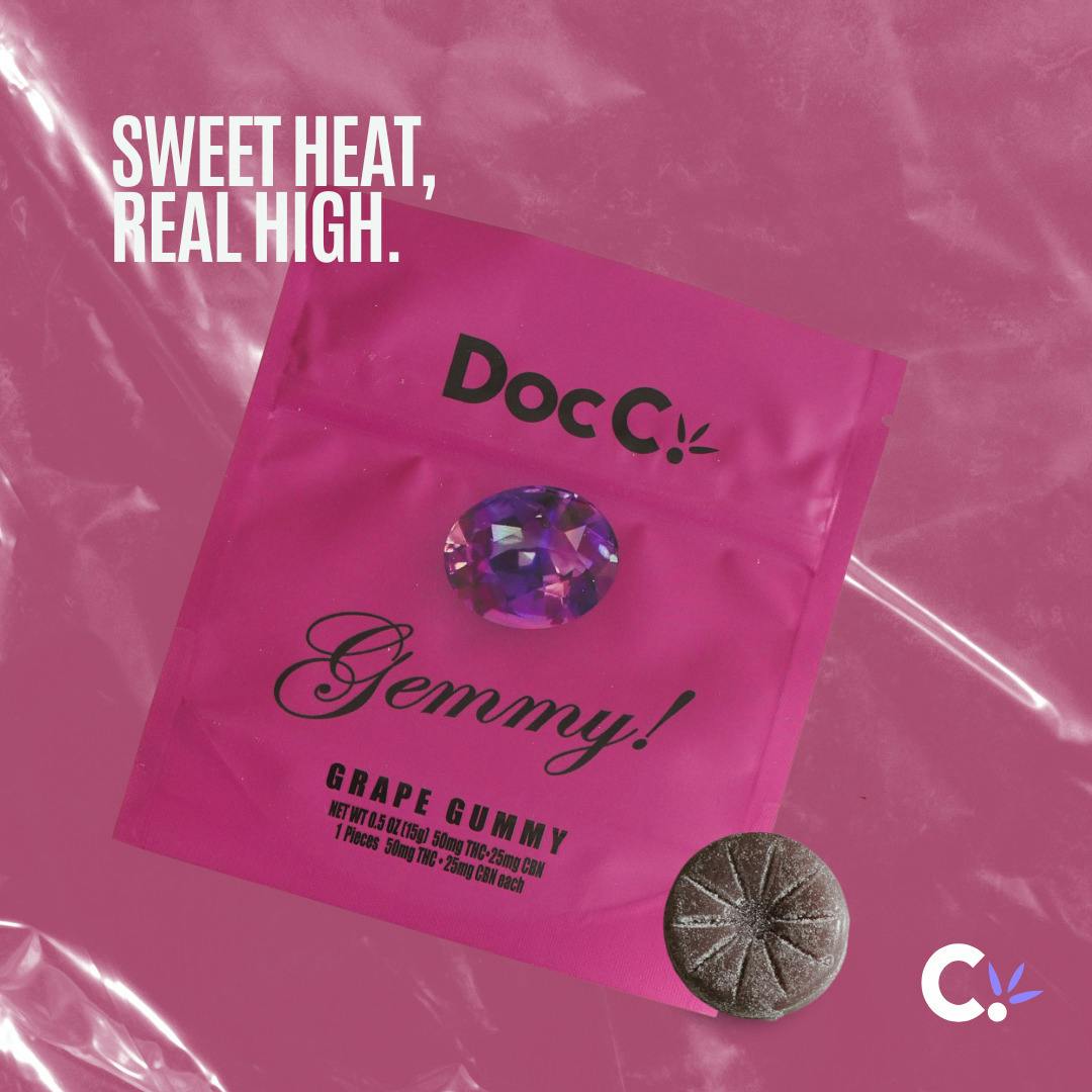 DOC C Gummies 50mg: Grape 2:1 THC:CBN 1pc