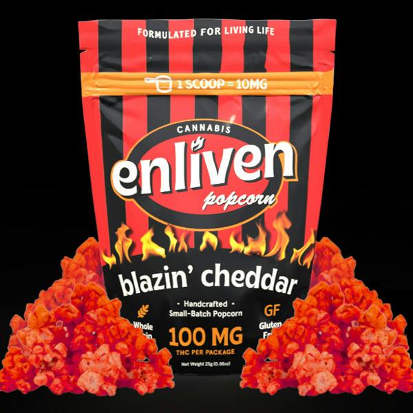 ENLIVEN Popcorn 100mg: Blazin' Cheddar Cheese