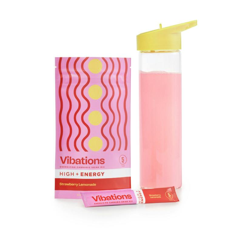 VIBATIONS Drink Mix 100mg: Strawberry Lemonade + Caffeine 2pc