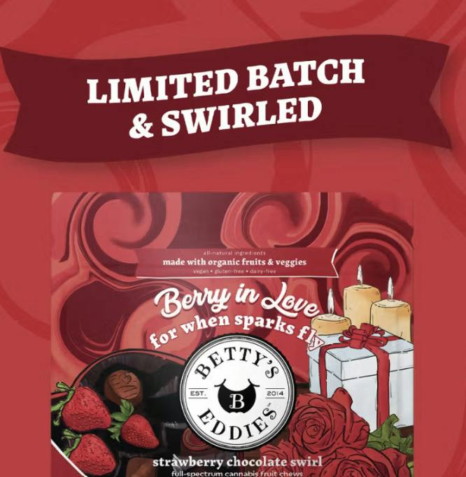 BETTY'S EDDIES Fruit Chew 50mg: Strawberry Chocolate Swirl 1pc