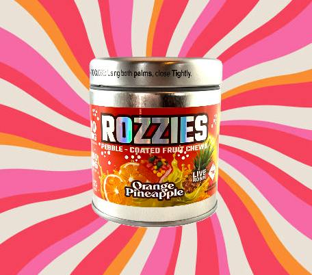Orange Pineapple Rozzies - Pebble-Coated Rosin Fruit Chews - 100mg