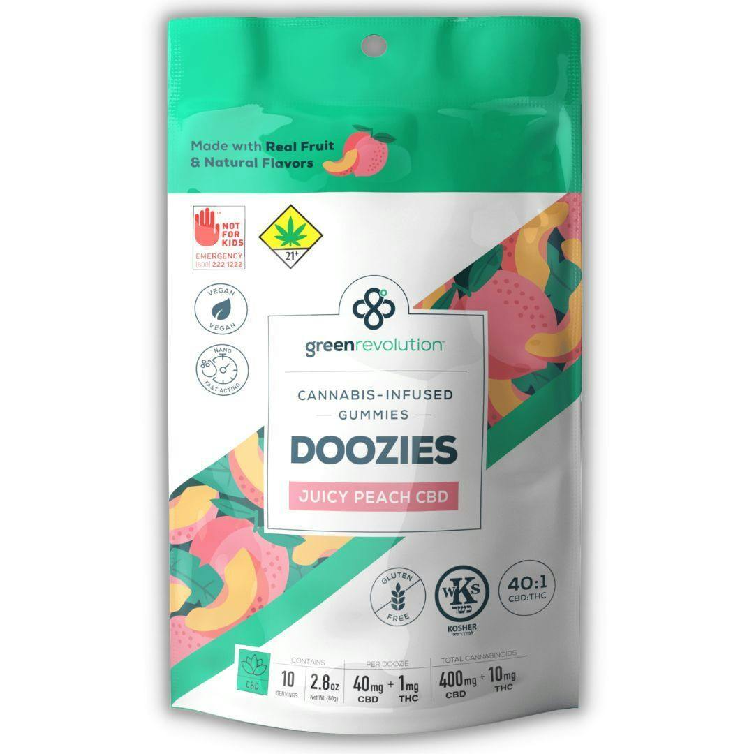 Peach 60:1 CBD/THC 10pk Gummy Edible (Doozies)