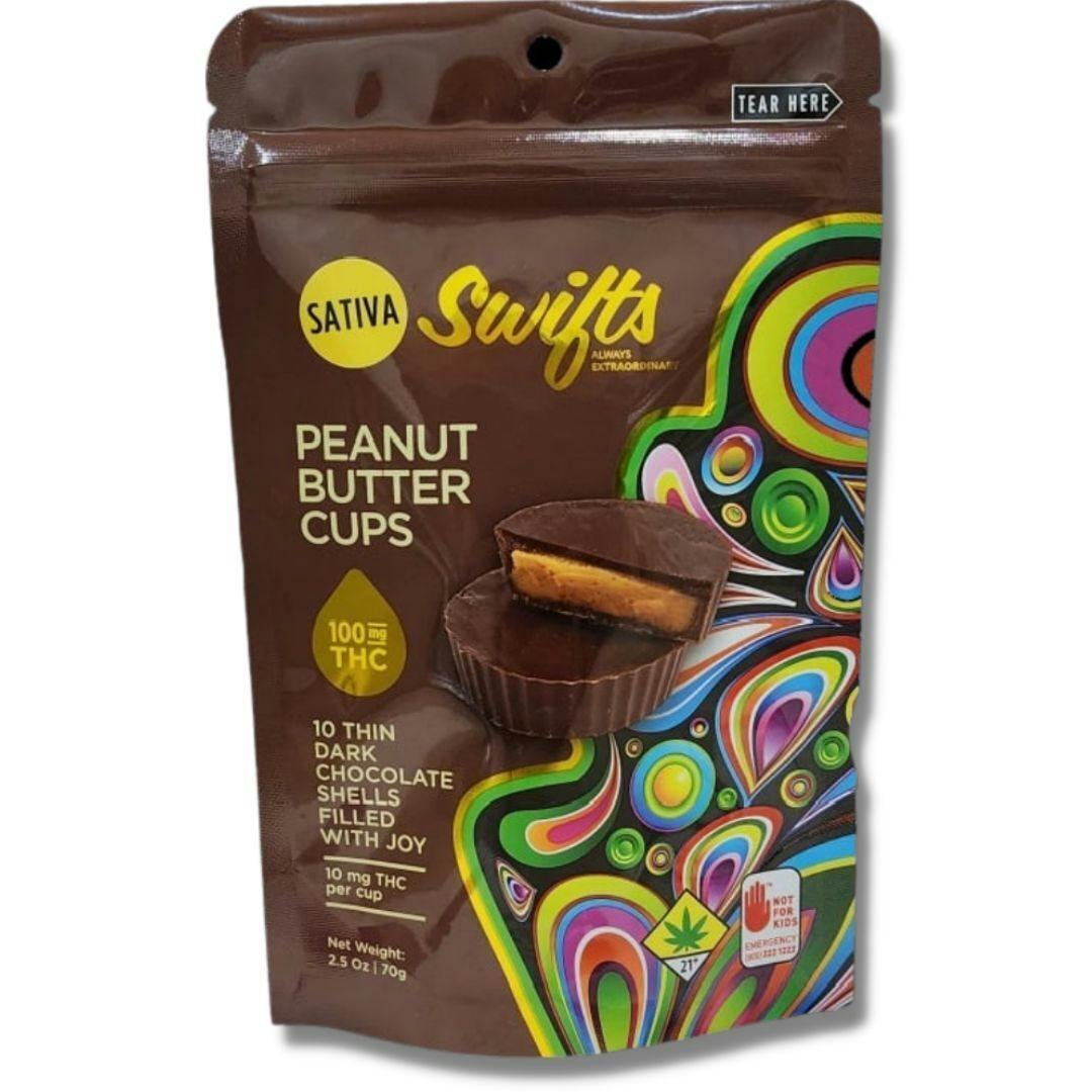 Dark Chocolate Sativa Peanut Butter Cups 100mg Edible (Swifts)