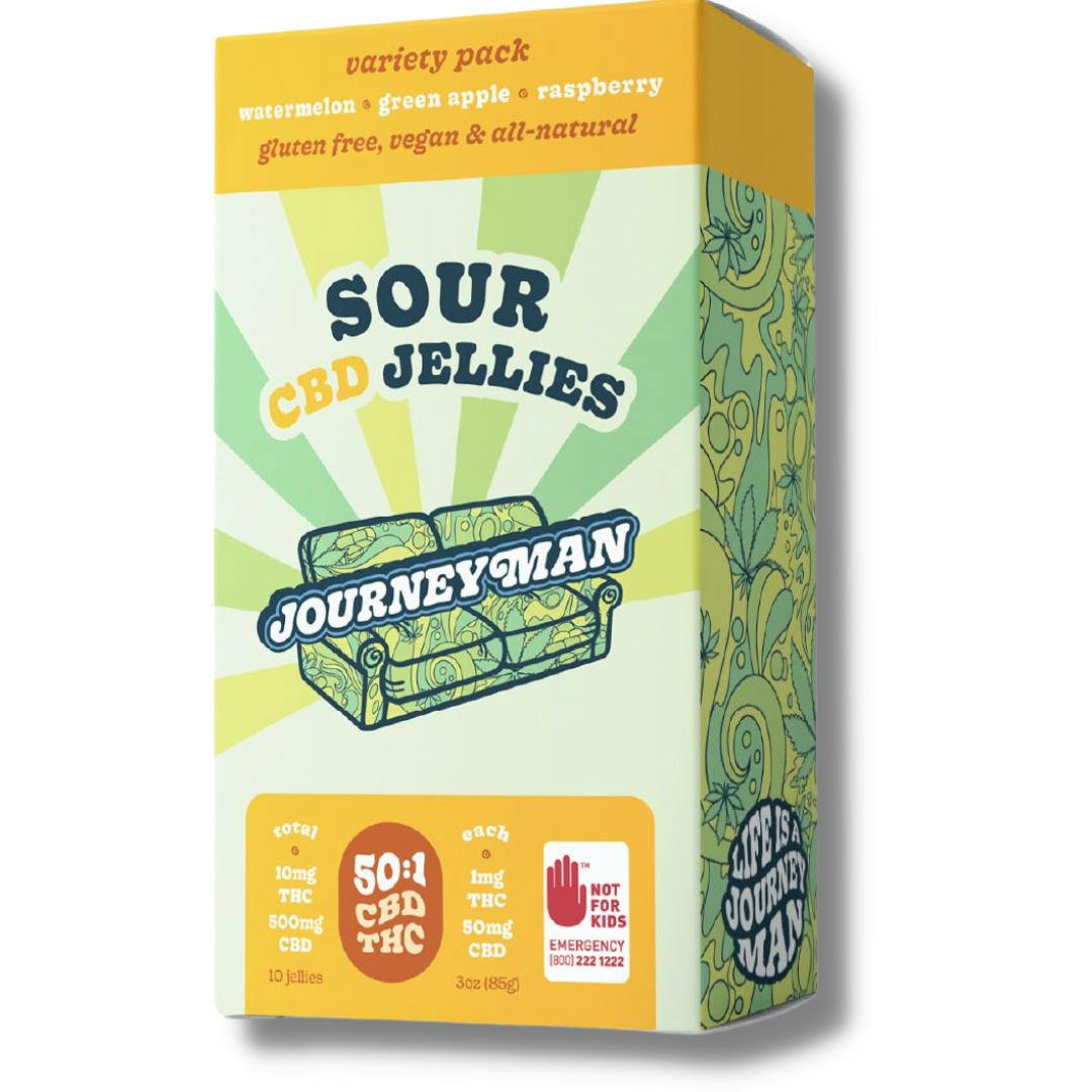 Sour Strawberry 50:1 CBD/THC 10pk Jelly Edibles (Journeyman)
