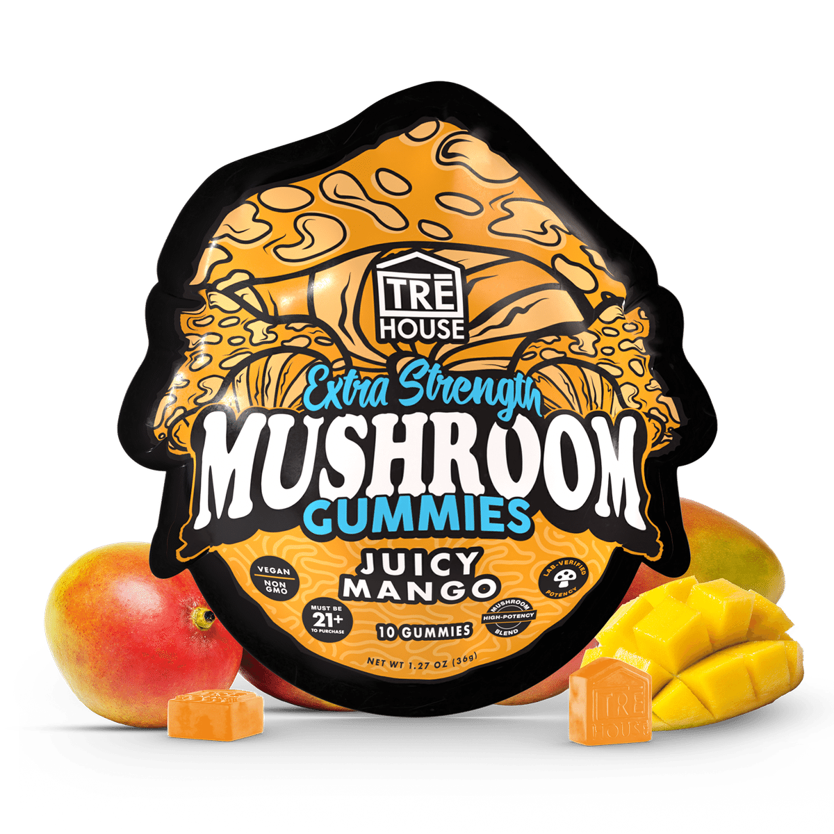 Extra Strength Juicy Mango Mushroom Gummies