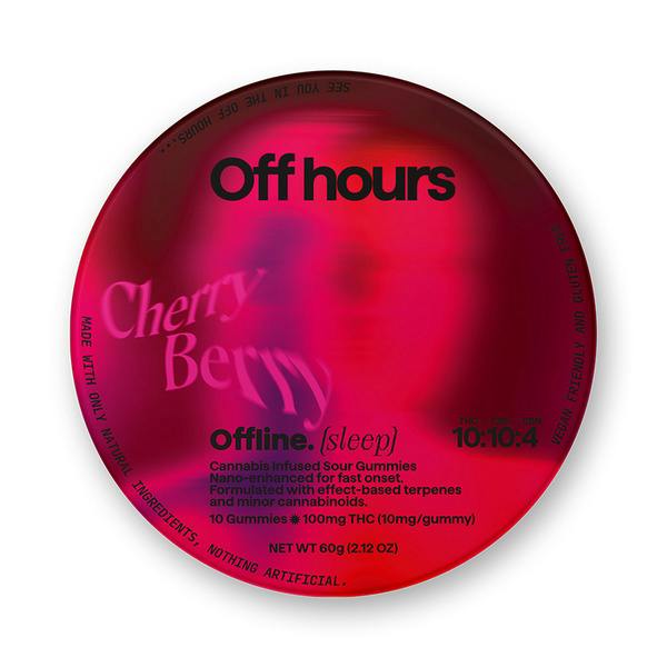 Off Hours | cherry berry 'offline/sleep' (i) gummies (2:2:1) (10mg thc: 10mg cbd: 4mg cbn) 10mg/10pk