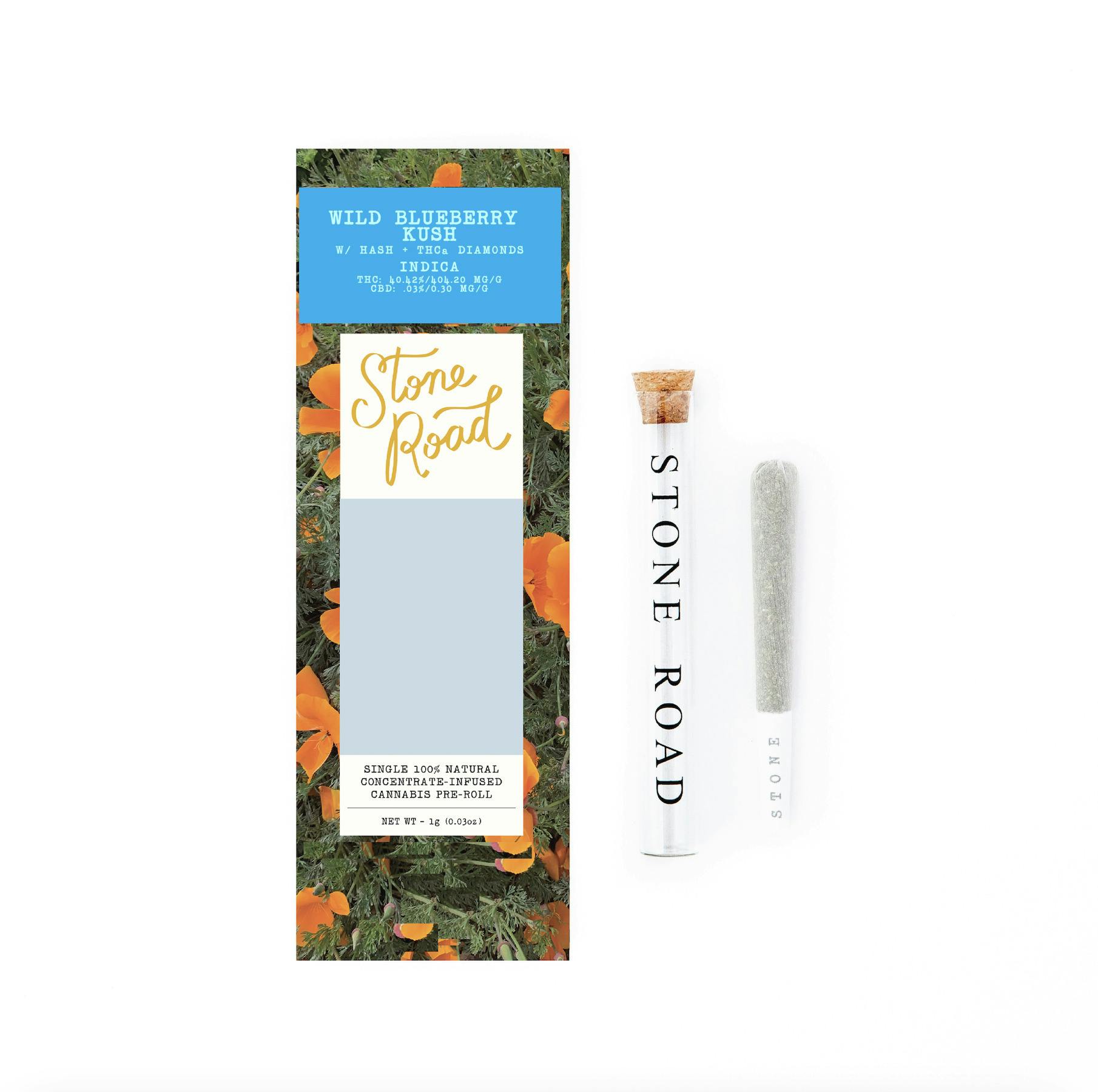 Stone Road | Wild Blueberry (i) Diamond + Hash Infused Pre-Roll