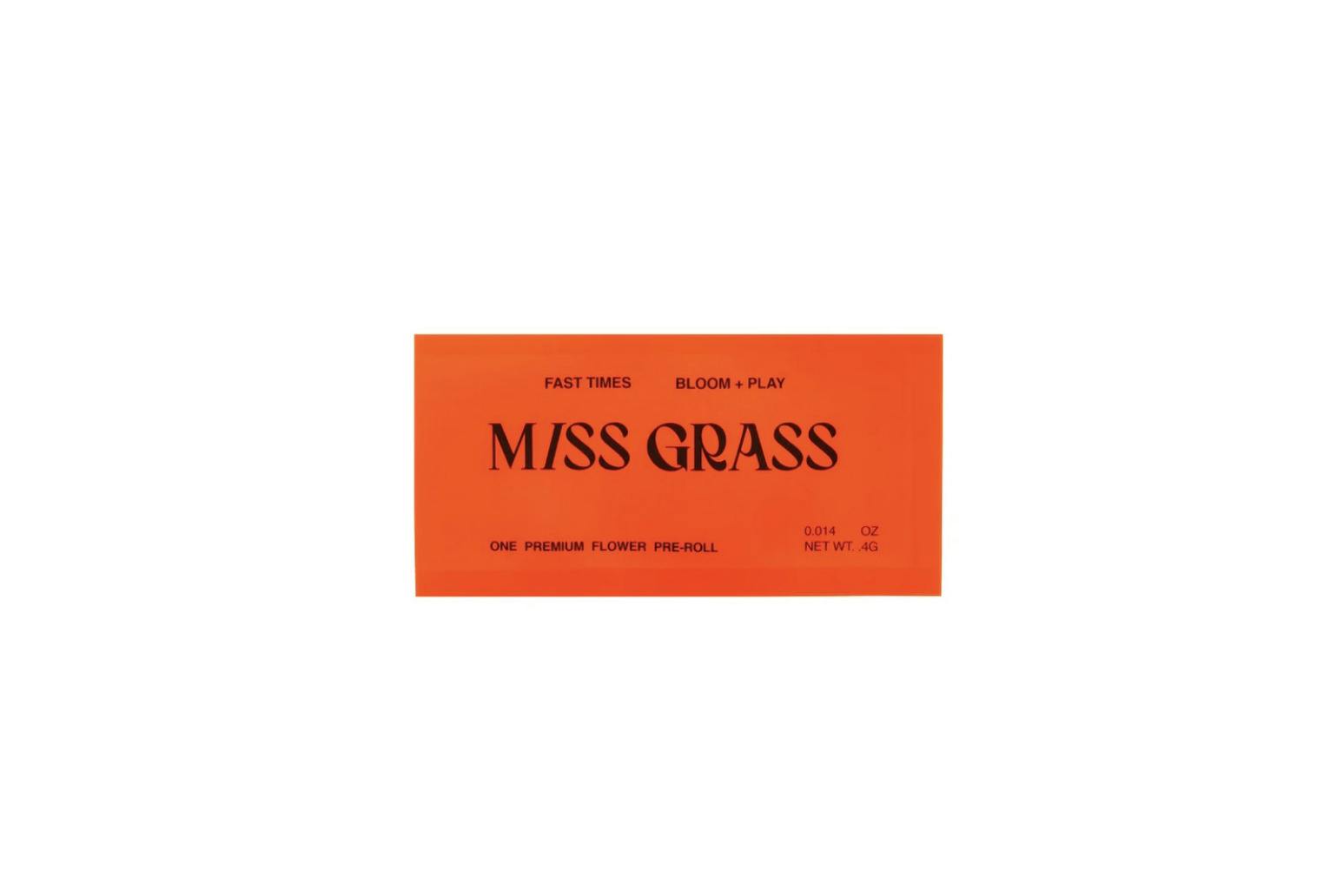 Miss Grass | Fast Times (s) 'spark' 0.4g Pre-Roll at Public Flower - Buffalo Dispensary