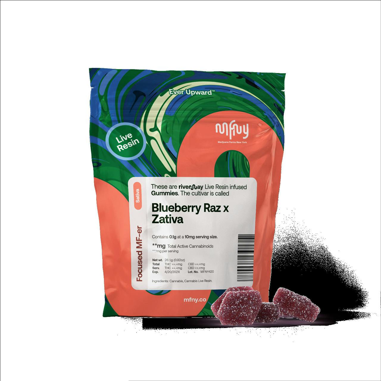 MFNY | Blueberry Raz (s) x Zativa Live Resin Gummies 10mg/10pk