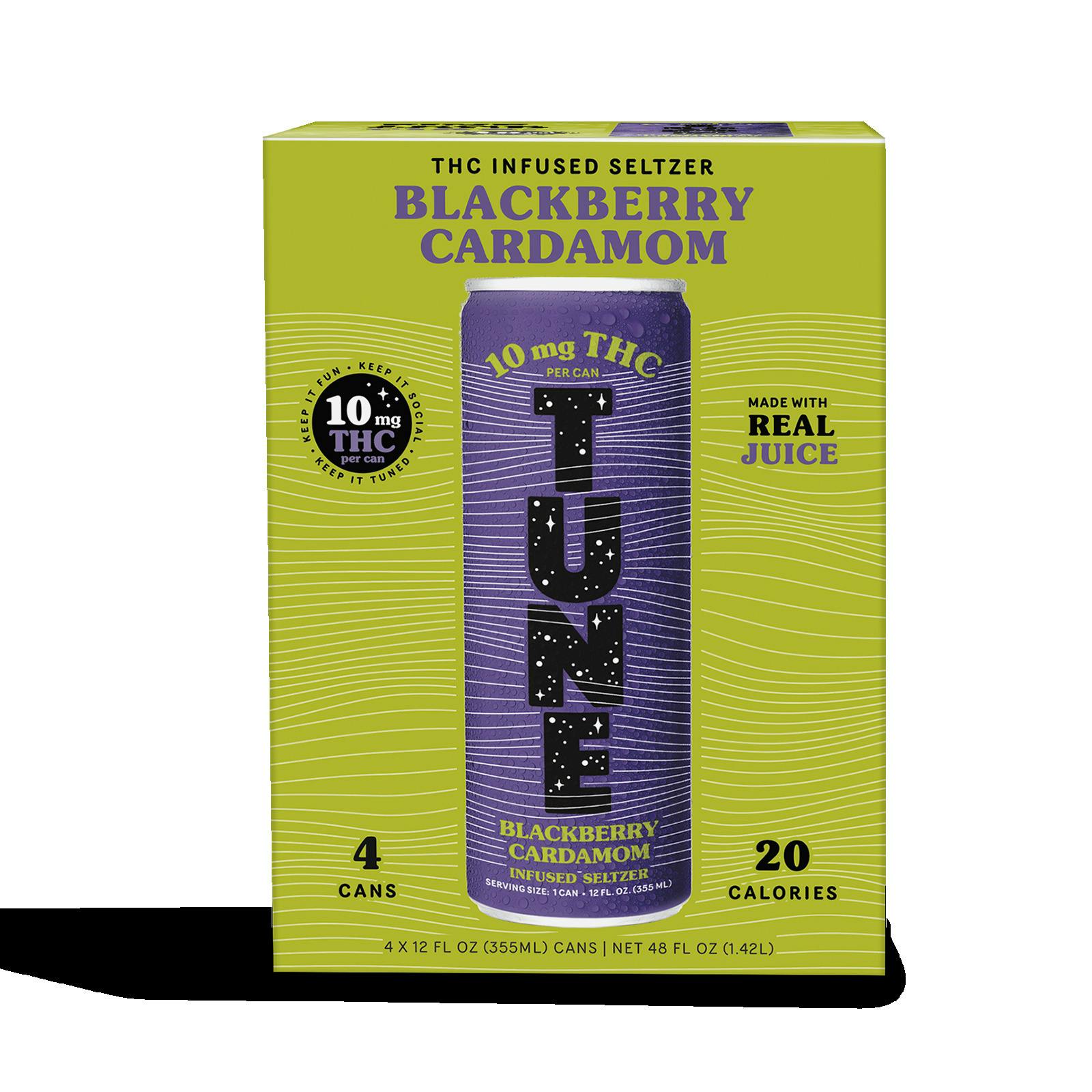 TUNE | Blackberry Cardamom (h) Infused Seltzer 10mg - 4pk
