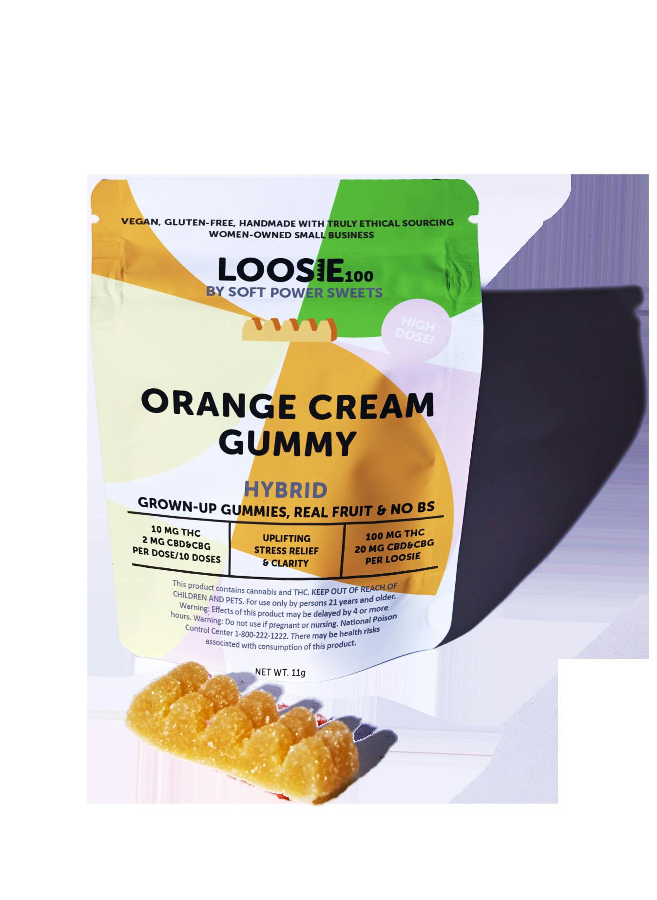 Soft Power Sweets | Orange Cream (h) 5:1 thc:cbg Gummy