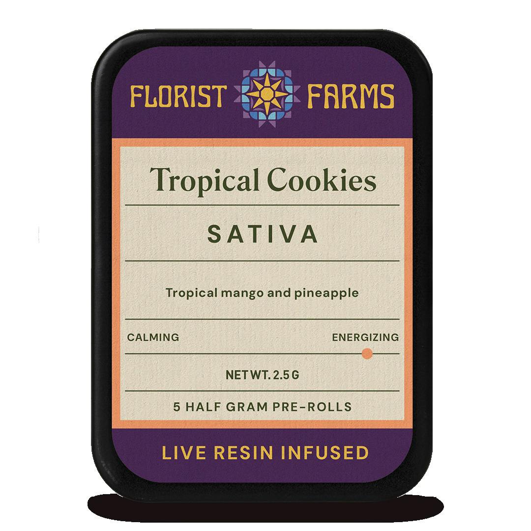 Florist Farms | Tropical Cookies (s) Live Resin Infused Pre-Rolls .5g/5pk