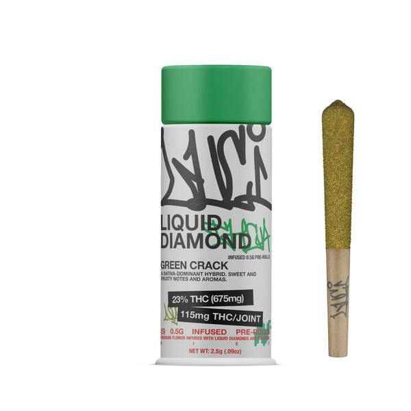 LUCI | Green Crack (s-h) Diamond Infused Pre-Rolls .5g/5pk
