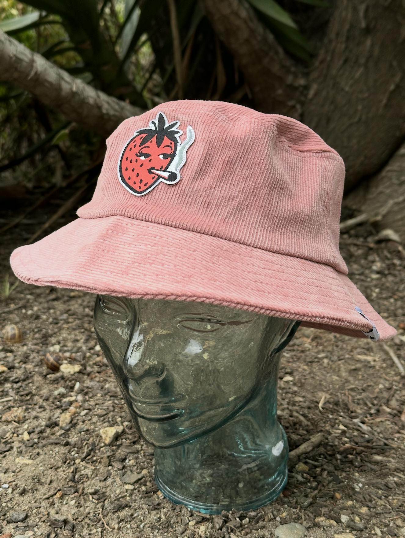 Smoking Strawberry Corduroy Bucket Hat