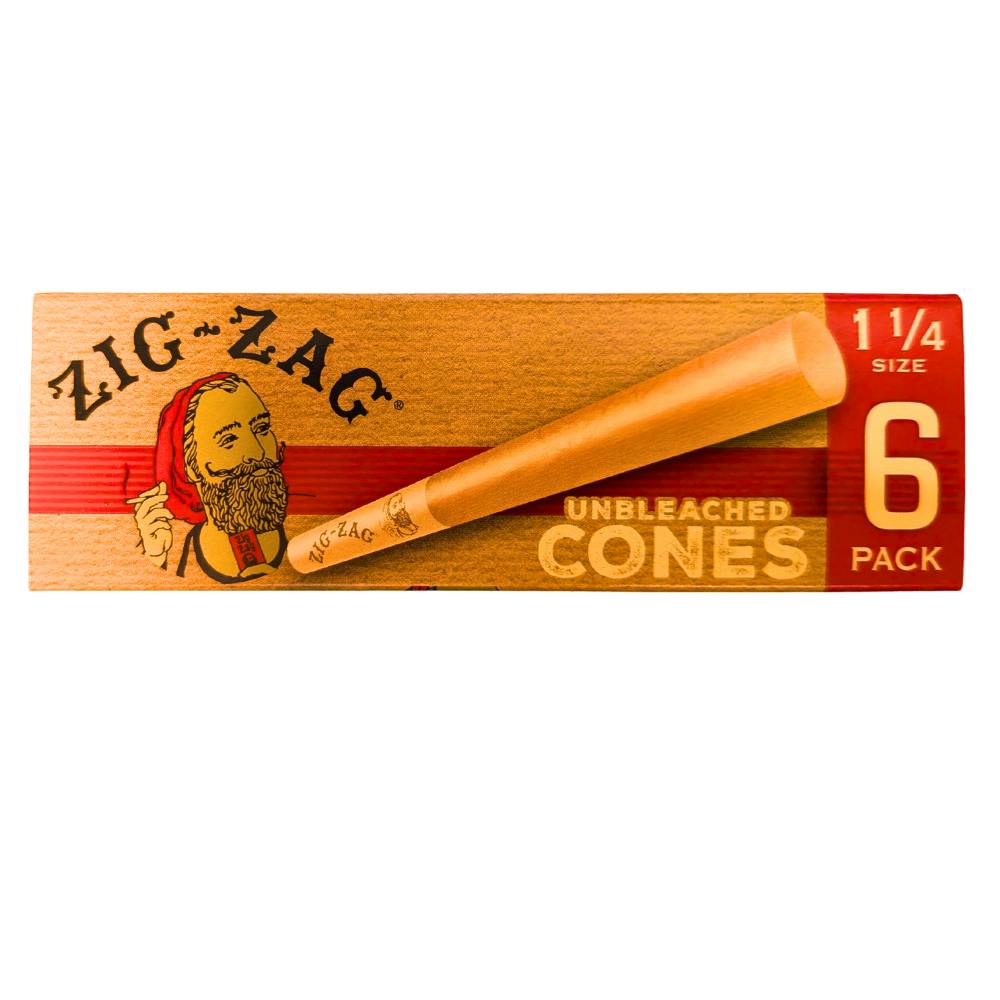 Zig Zag Unbleached Cone 1 1/4 6 Pack