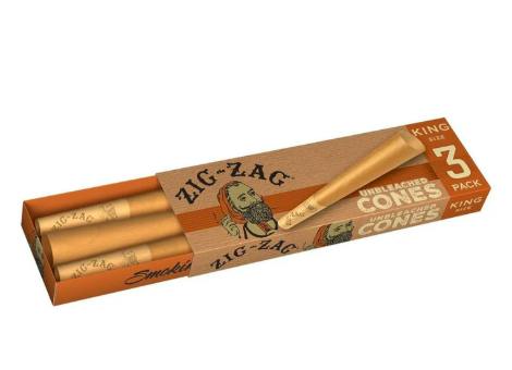 Zig Zag King Size Cones 3pk - Unbleached