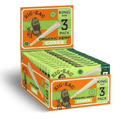Zig Zag King Size Cones 3pk - Organic Hemp