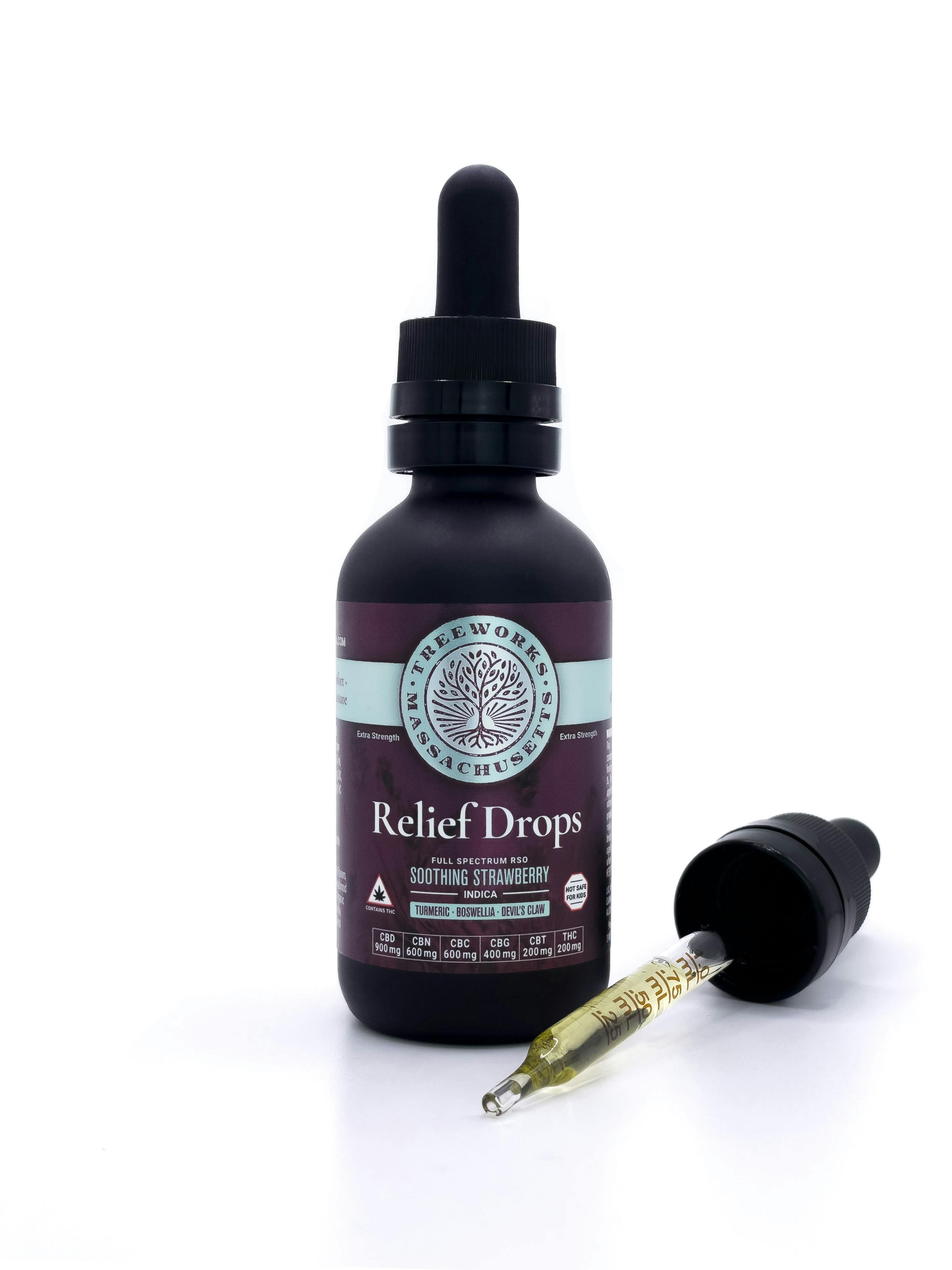 Full Spectrum Tincture - Relief Drops (CBD:CBN:CBC:CBG:CBT:THC) at Lowell Cannabis Co.