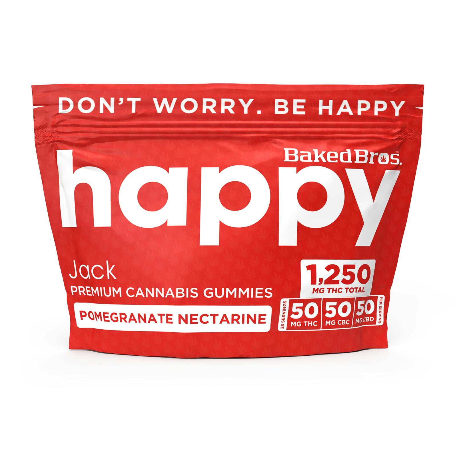 Pomegranate Nectar 1:1:1 THC:CBD:CBC Happy Gummies MED