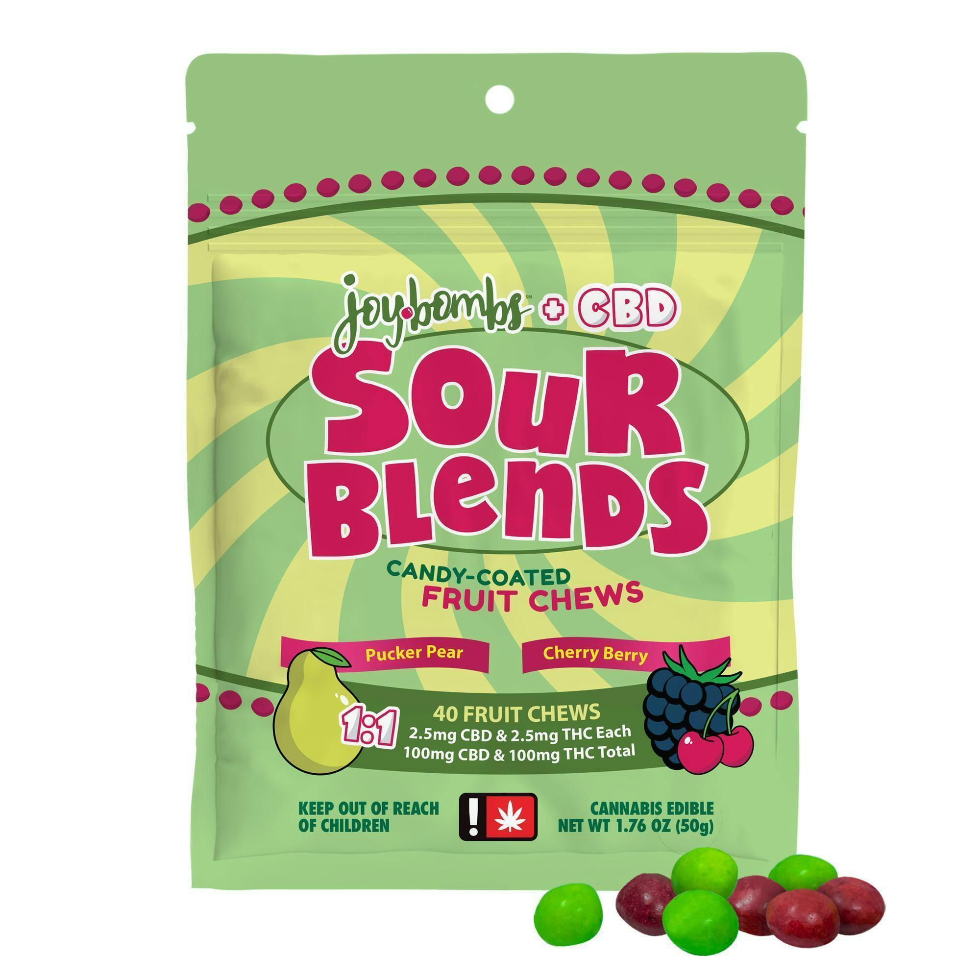 Joy Bombs Fruit Chews Sour Blend 1:1