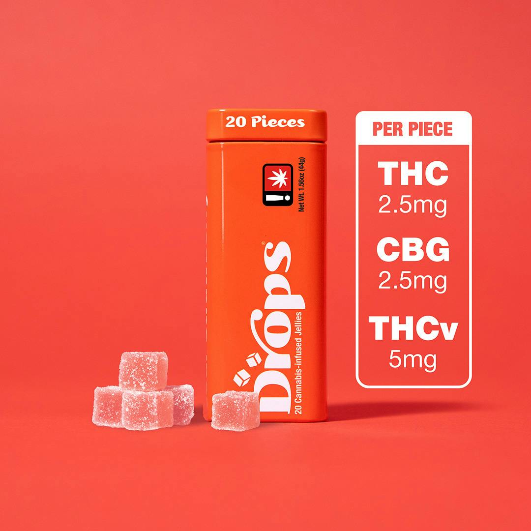 Drops Strawberry Sativa THCV 20 Pack Gummies