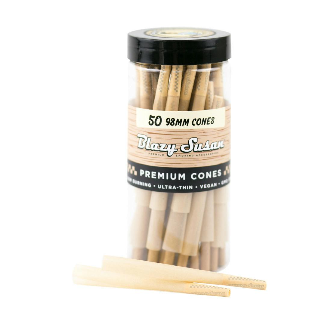 Blazy Susan Unbleached Paper Cones 50 pack 98mm