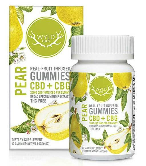 Wyld Hemp Pear 200mg CBD + CBG Gummies