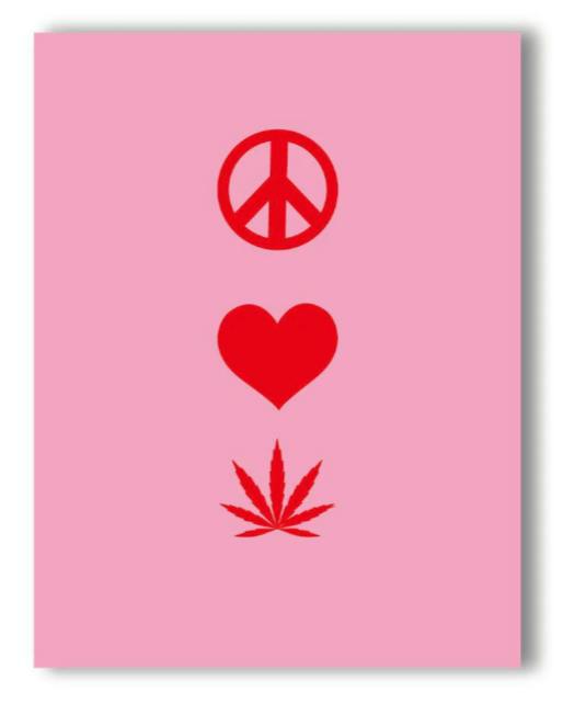 Kush Kards Peace Love Weed Card