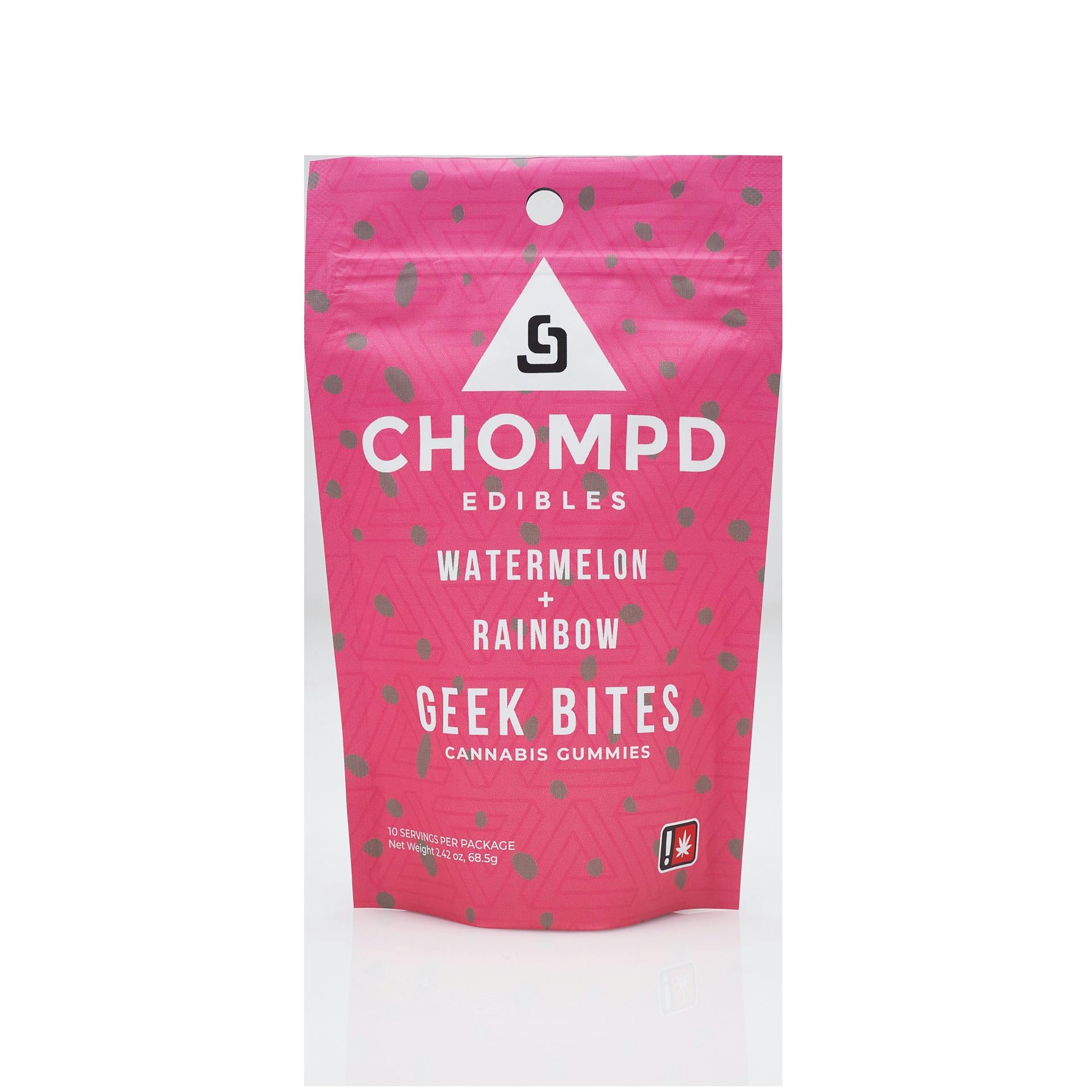 Chompd 100mg 10-Pack Watermelon Rainbow Geek Bites