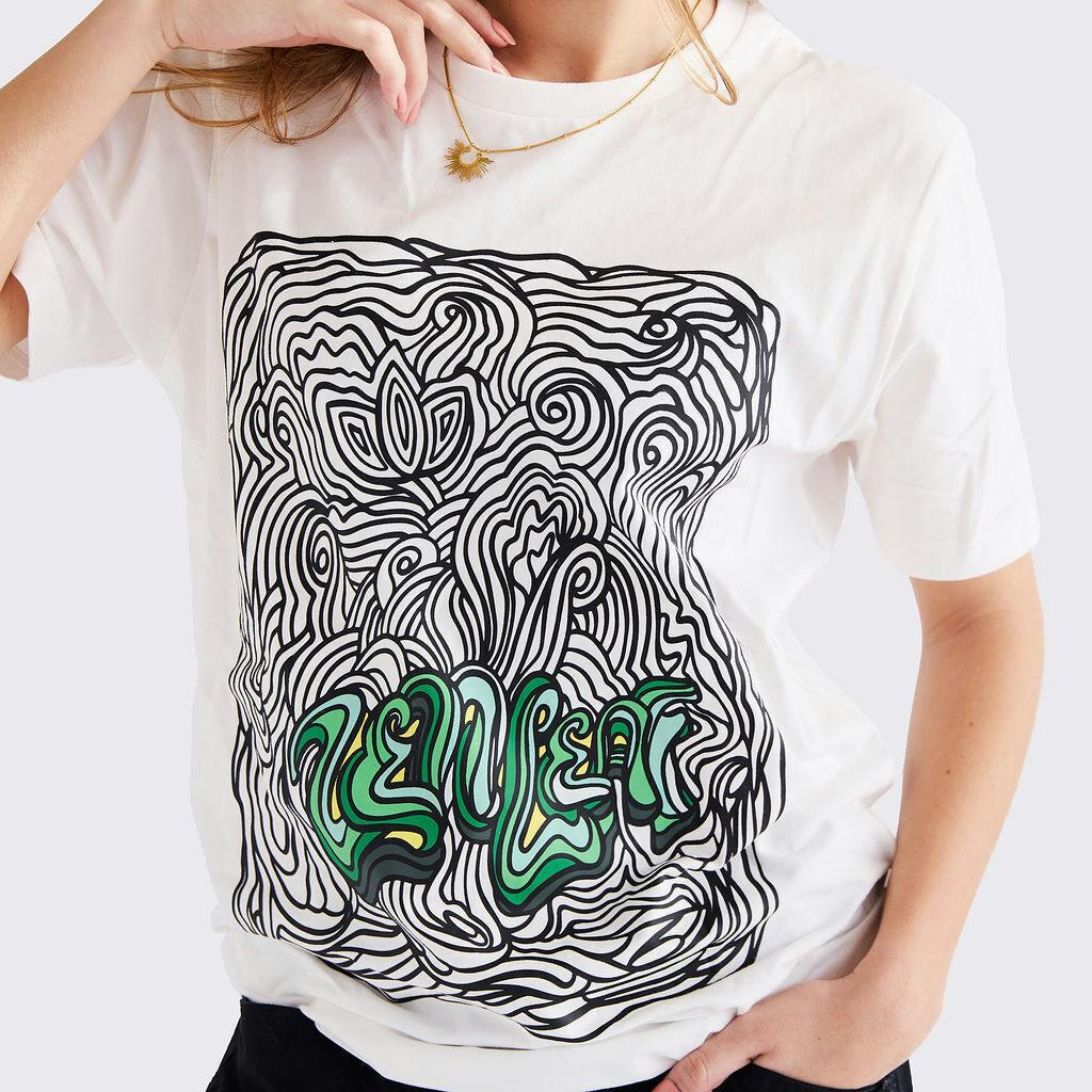 Zen Leaf White Short Sleeve T-Shirt Small at Zen Leaf Dispensary Wheeling