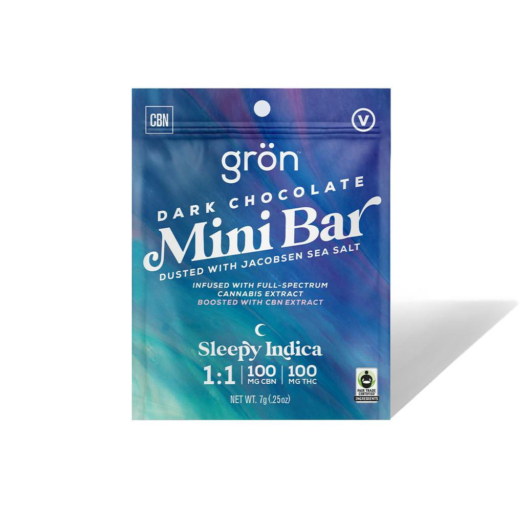 Gron Mini Bar 1:1 CBN/THC Dark Chocolate 100mg [1pk] Candy