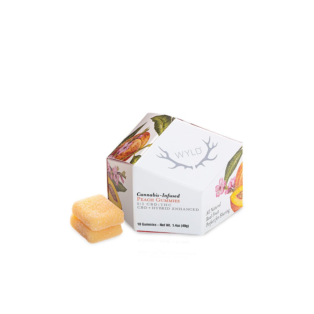 Wyld Peach 2:1 CBD:THC Gummy 50mg   Candy