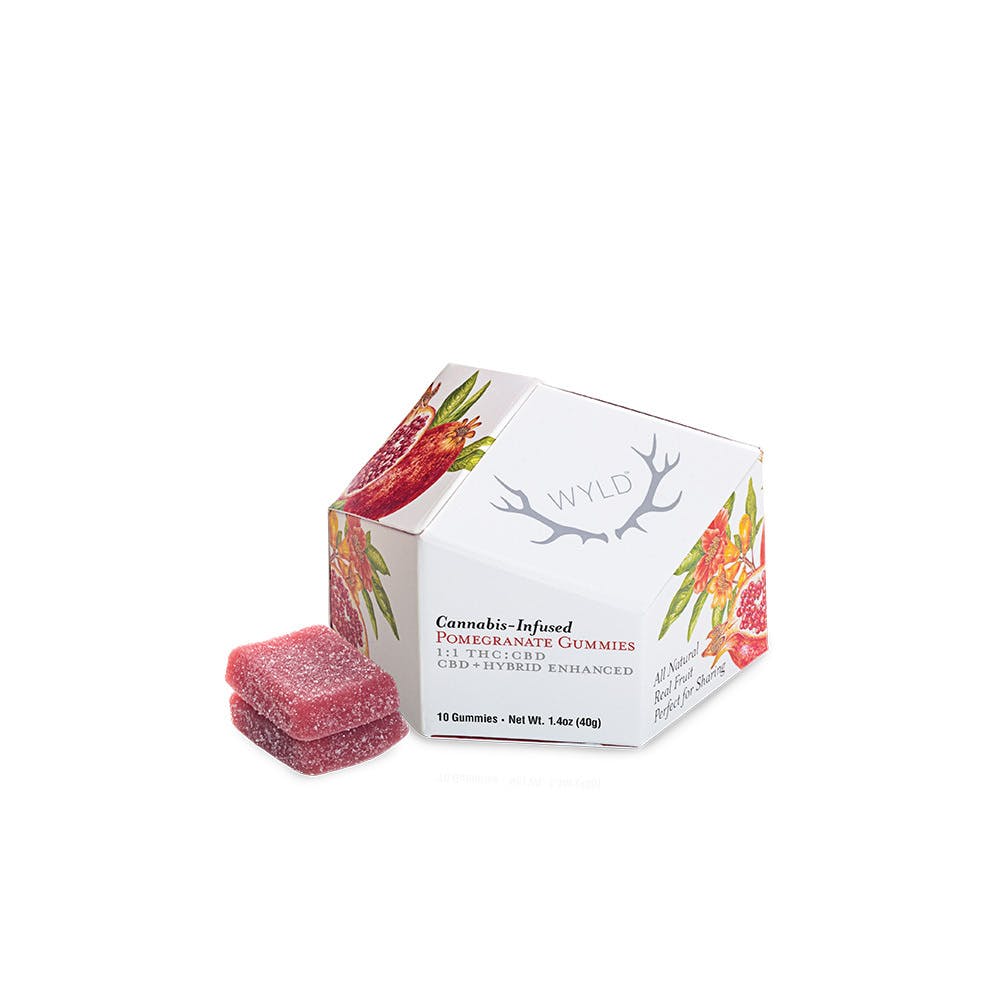 Wyld Pomegranate 1:1 CBD:THC Gummy 100mg   Candy