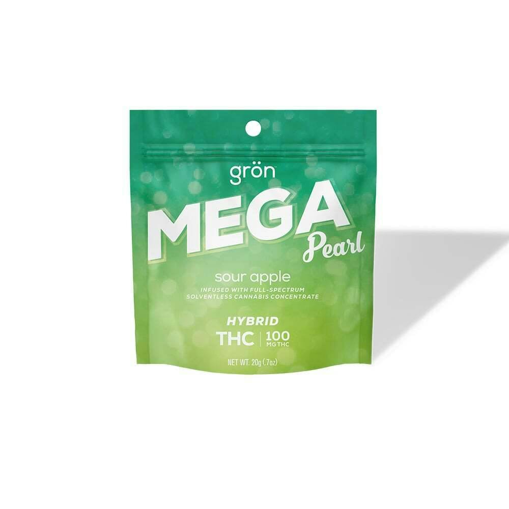 Gron Mega Pearl Sour Apple Gummy 100mg   Candy
