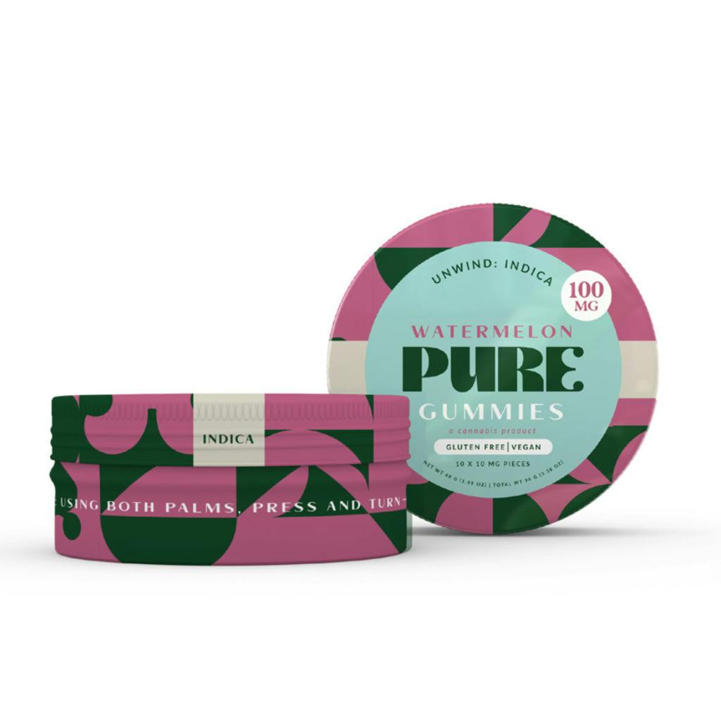 Pure Indica Watermelon Gummy 100mg [10pk] Candy