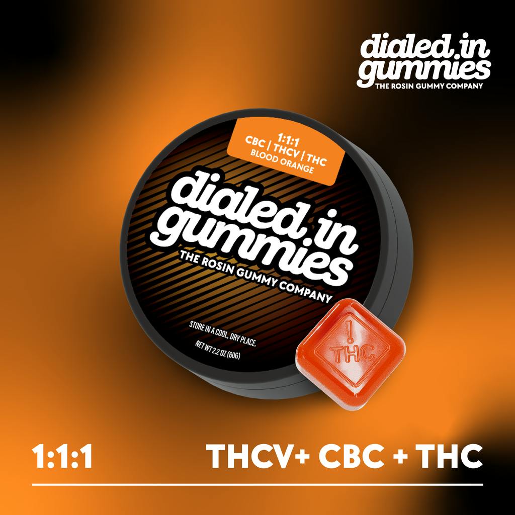 Dialed In Gummies Blood Orange 1:1:1 CBC:THCV:THC Gummy 100mg