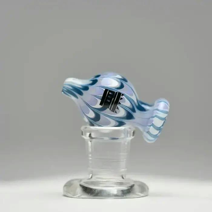 Castle Glassworks Bubble Cap Swirly Blue