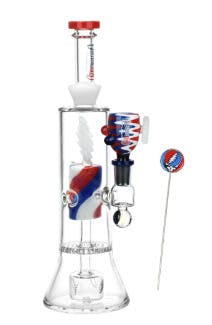 The Grateful Dead x Pulsar Lightning Bolt Glass Water Pipe | 11.25" | 14mm F