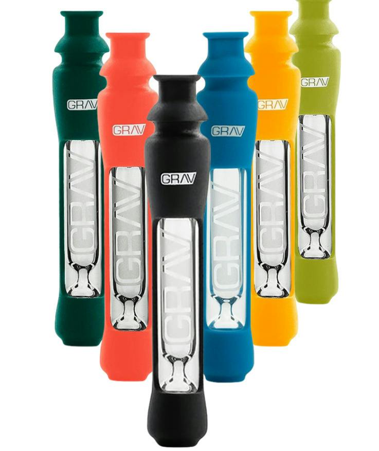 GRAV Silicone & Glass Octo-Taster Pipe | 4" | 12mm | Colors Vary
