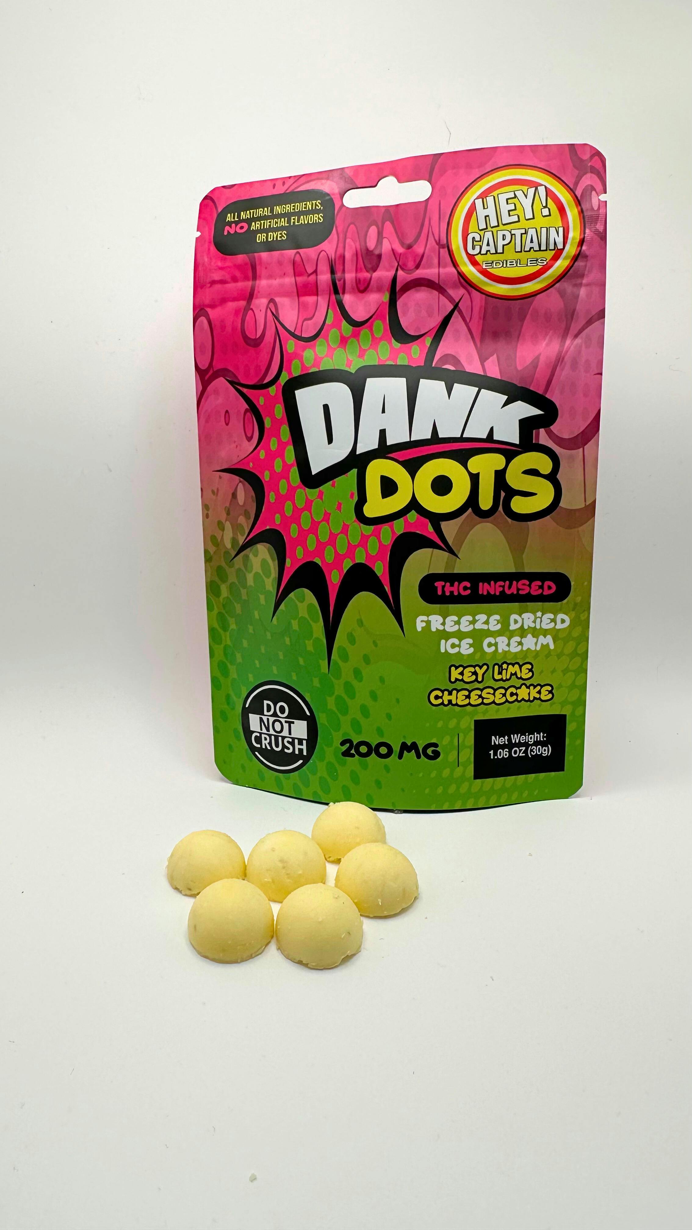 Hey Captain | Dank Dots Key Lime Cheesecake Freeze Dried Ice Cream | Candy